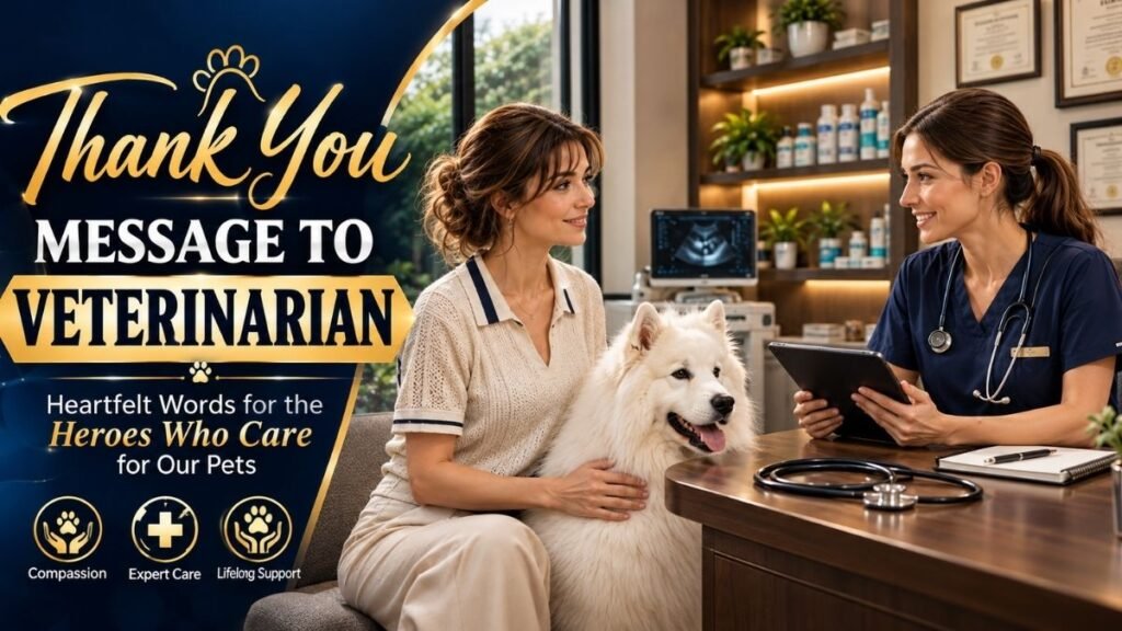 Woman thanking veterinarian for caring for her dog