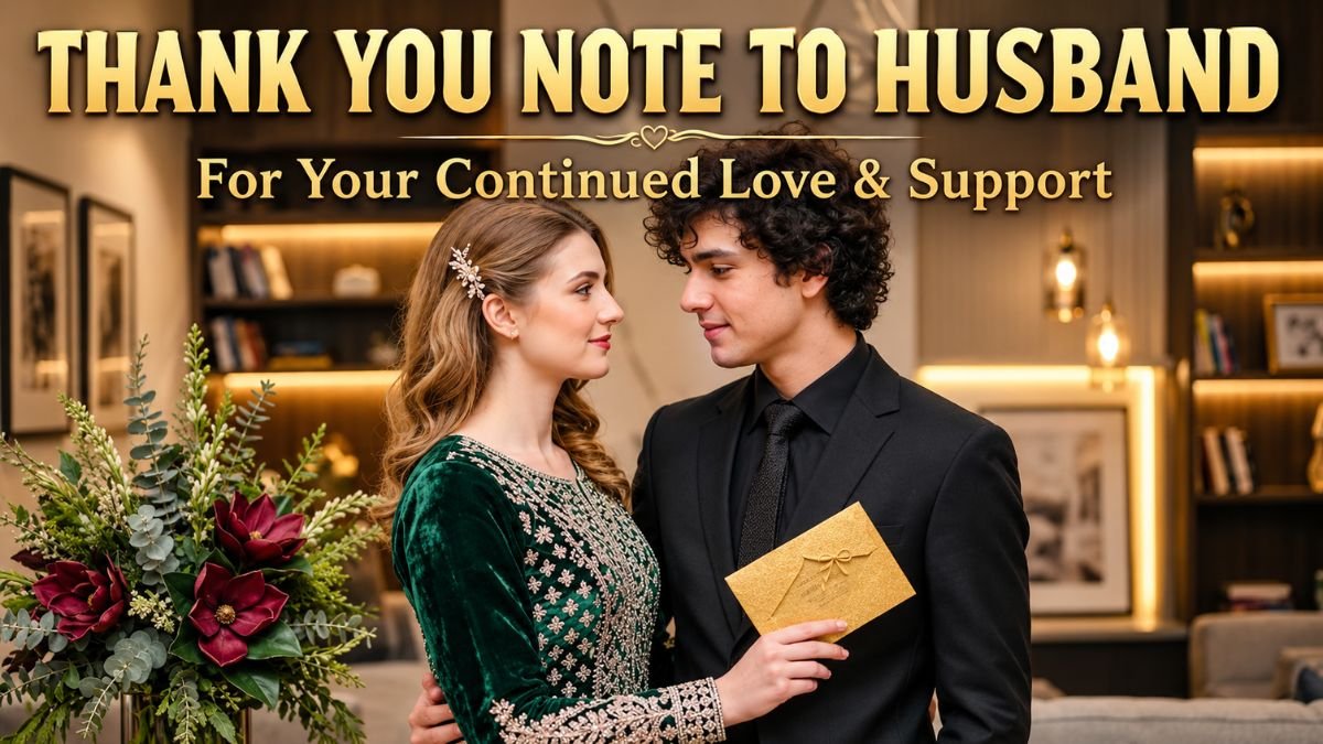 Thank You Note to Husband