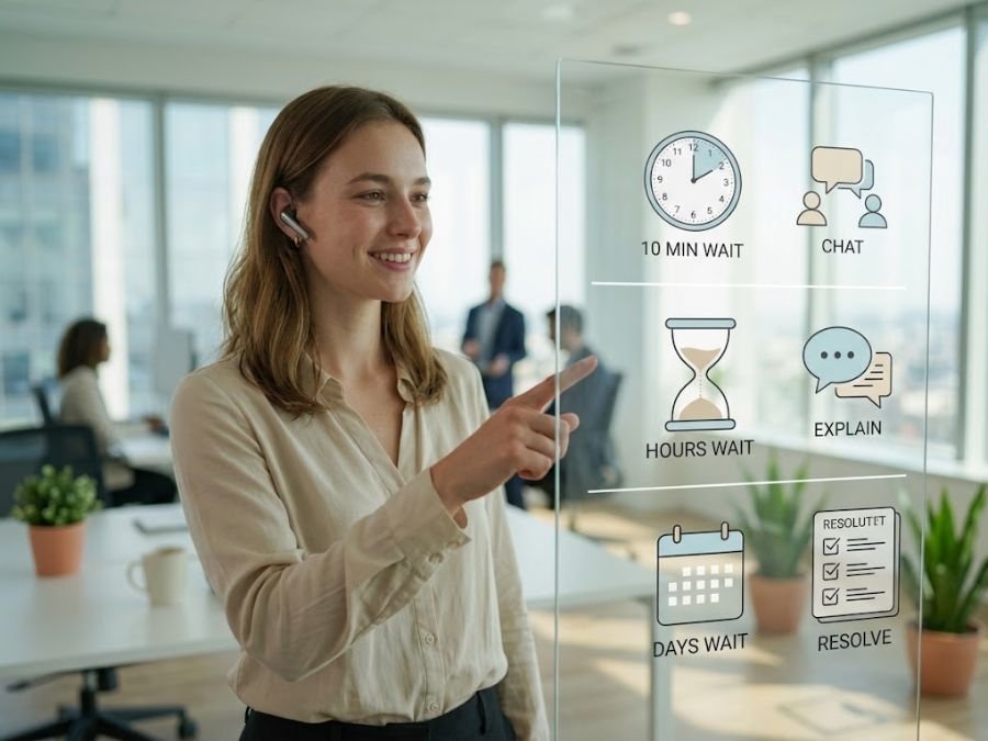 infographic showing how wait time duration changes thanks for your patience messaging