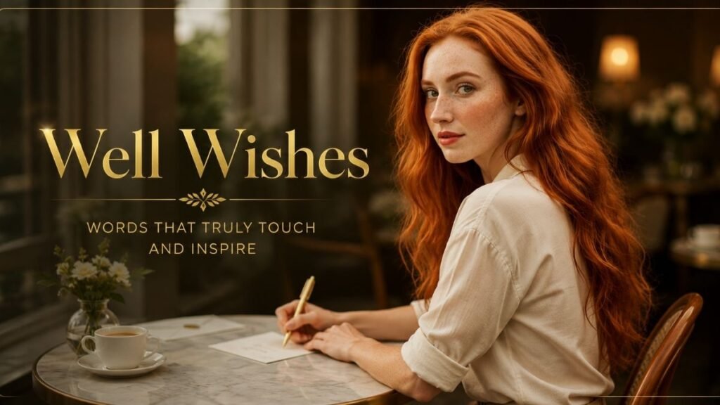 Woman writing a thoughtful well wishes message in a greeting card