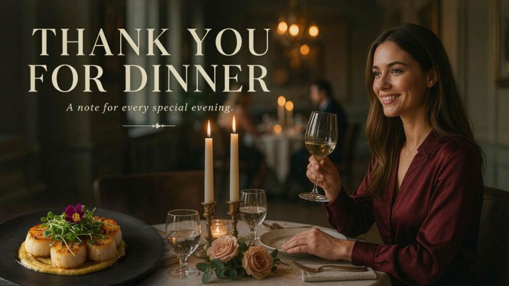 Thank you for dinner message after a lovely evening