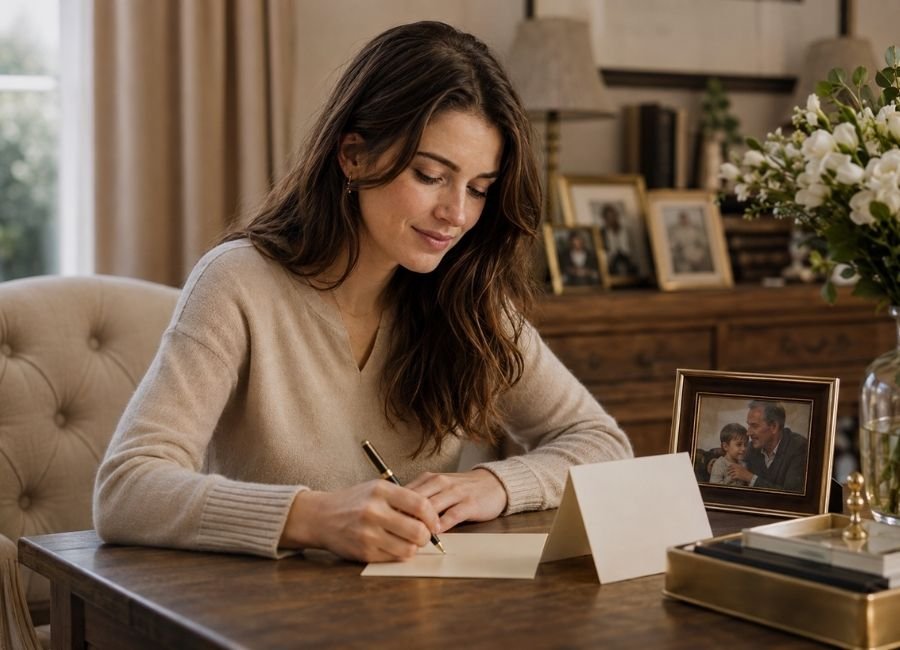 woman remembering a meaningful moment with her dad